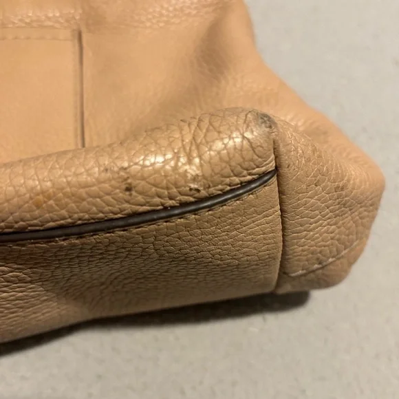 Tory Burch Britten Satchel Purse Tan Color